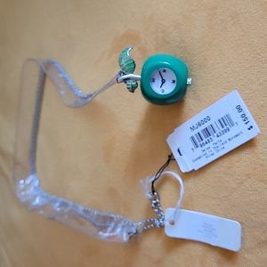 Marc Jacobs Green Apple Pendent Watch Necklace